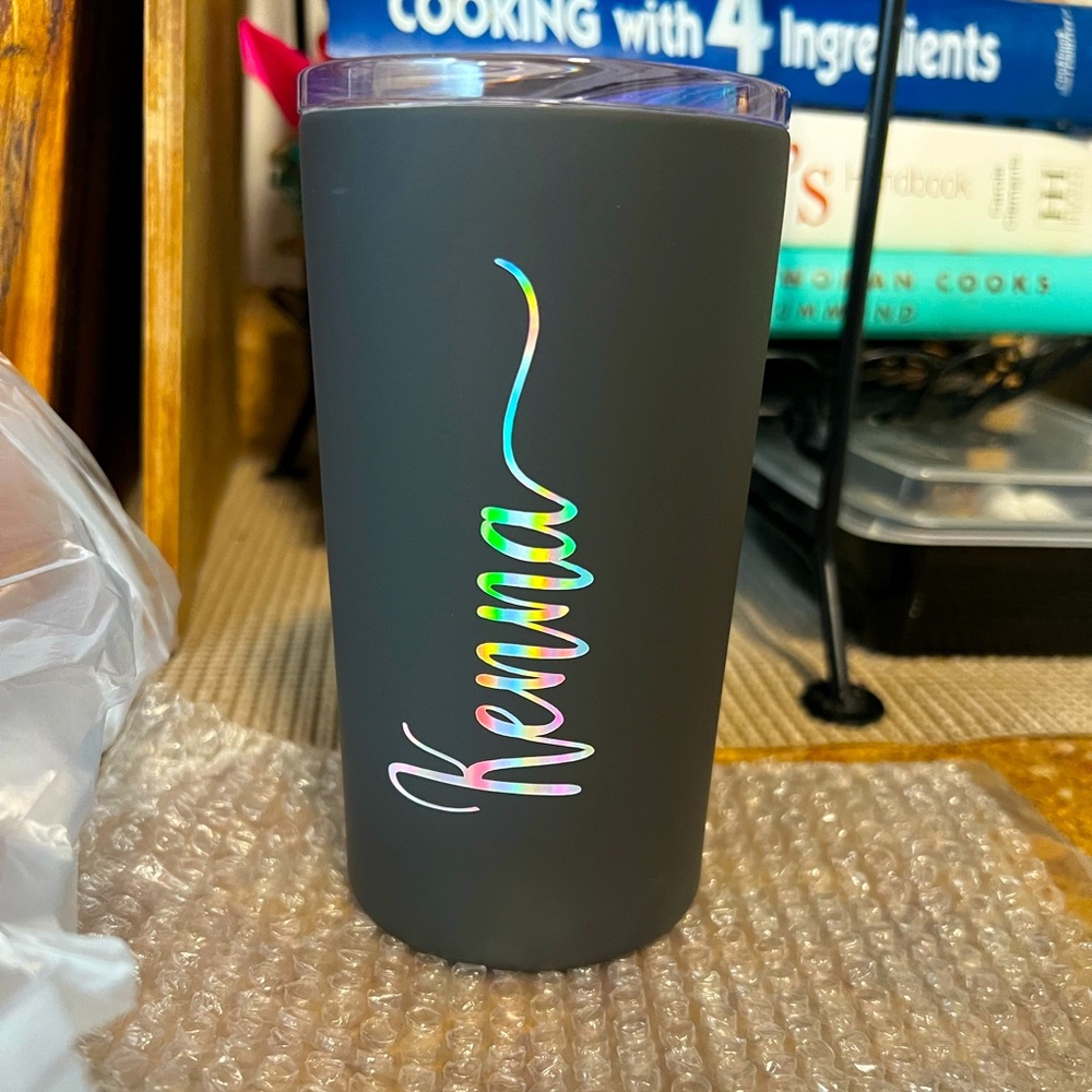 Matte Black “Kenna” Skinny Short Tumbler